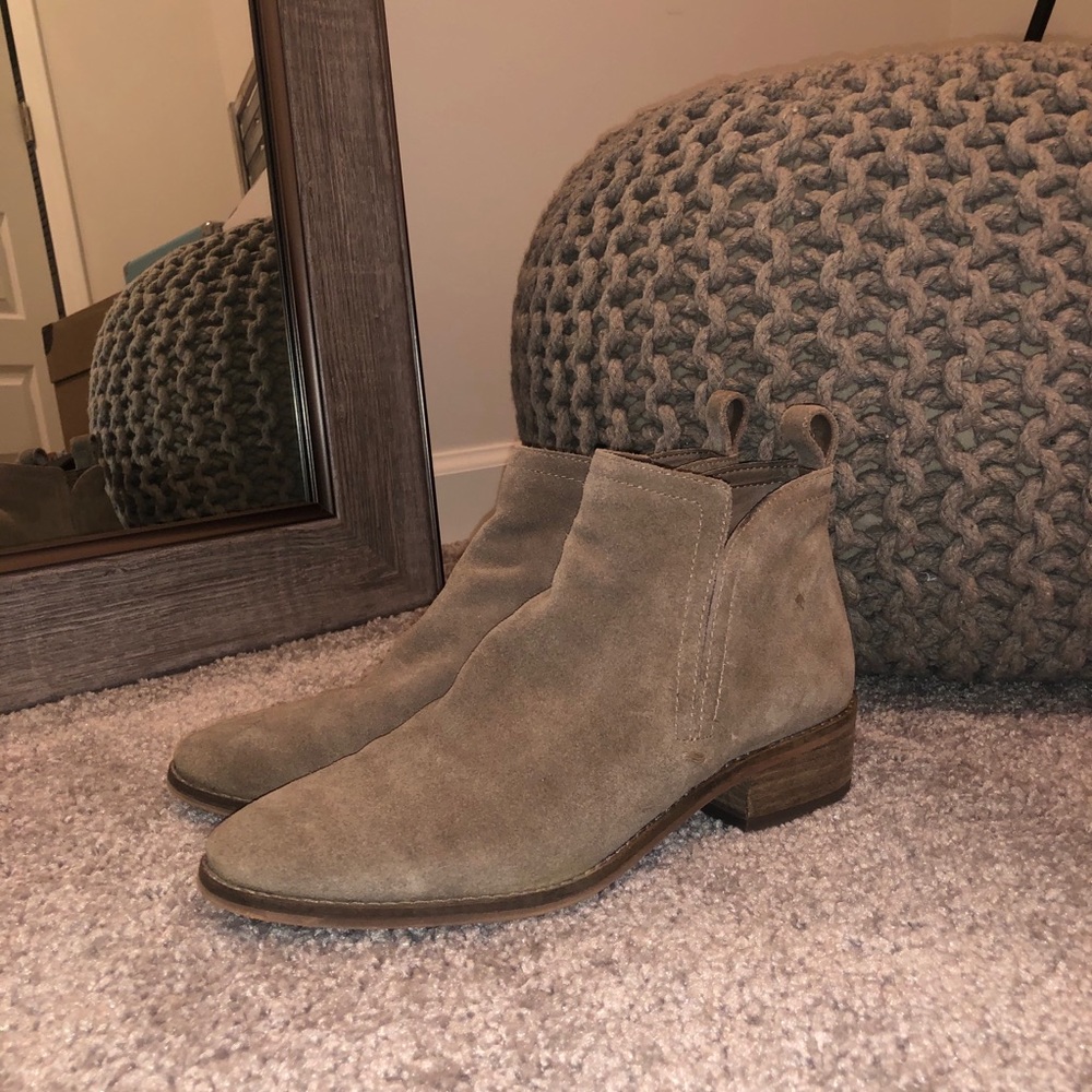 Tan suede booties